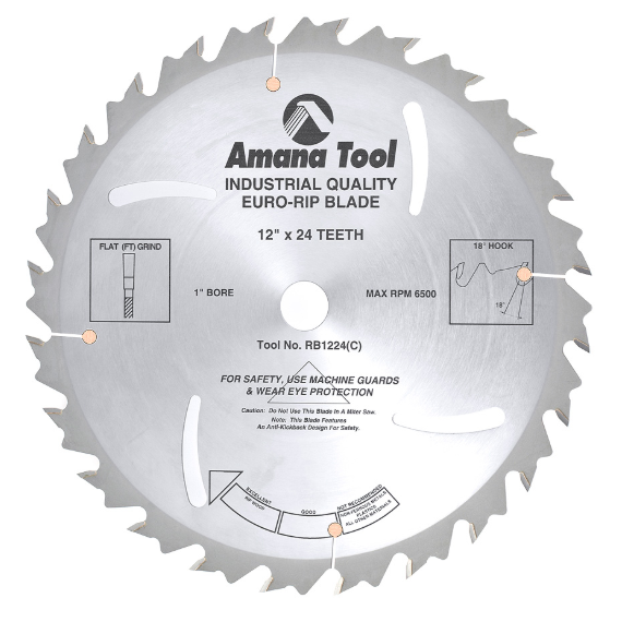 Amana Tool 12 in /24T Ripping Straight Grind RB1224