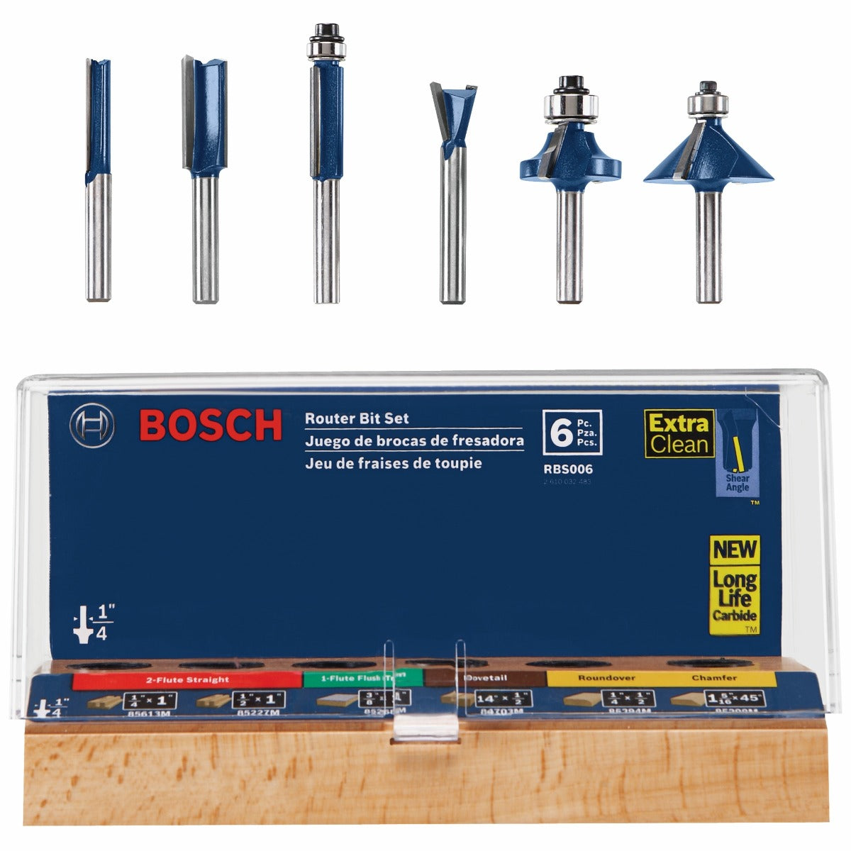 Bosch 6 pc Multi-Purpose Set 1/4"-Shank RBS006