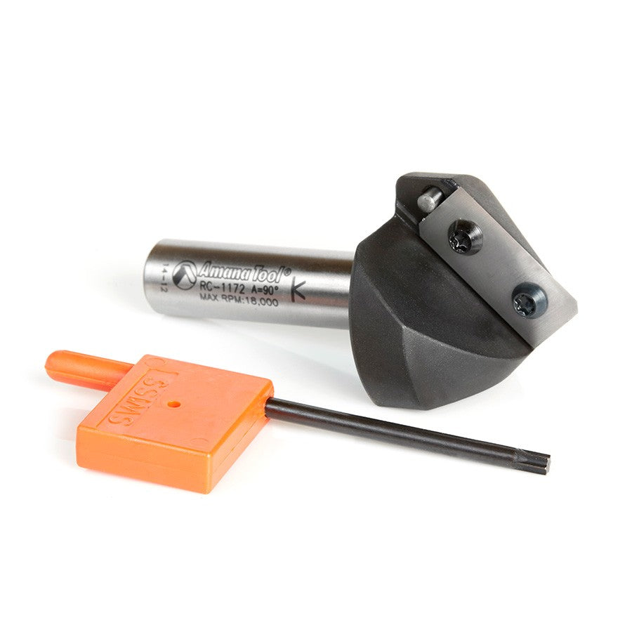 Amana Tool Solid Carbide Insert Knife, 90 Deg Folding 1/2 in Shank RC-1172