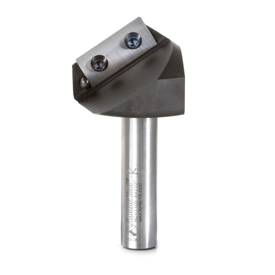 Amana Tool Solid Carbide Insert Knife 110 Deg Folding, 1/2 in Shank RC-1175