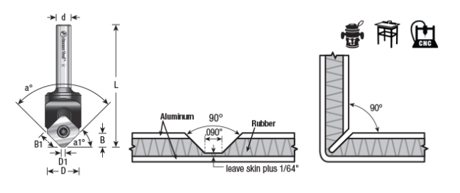 Amana Tool Insert V-Groove 90 Degree 1/2 inS RC-45714