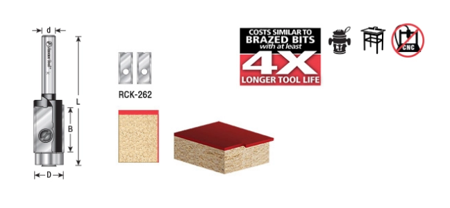 Amana Tool Insert Flush Trim 1/2 in Dia. 1/4 in RC-47104