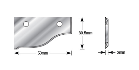 Amana Tool 50mm x 30.5mm x 2mm Profile 1 CT RCK-200