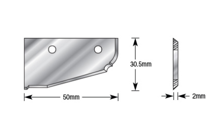 Amana Tool 50mm x 30.5mm x 2mm Profile 4 CT RCK-230