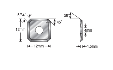 Amana Tool 12x12x1.5mm MDF Knife RC2255/59 RCK-459