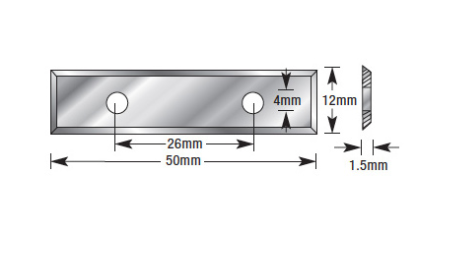 Amana Tool 49.5mm x 12mm x 1.5mm Carbide RCK-50