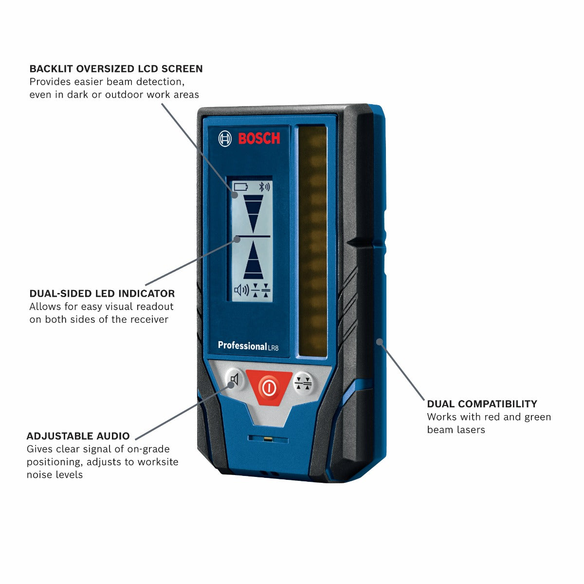 Bosch 165' Red & Green-Beam Line Laser Receiver LR8