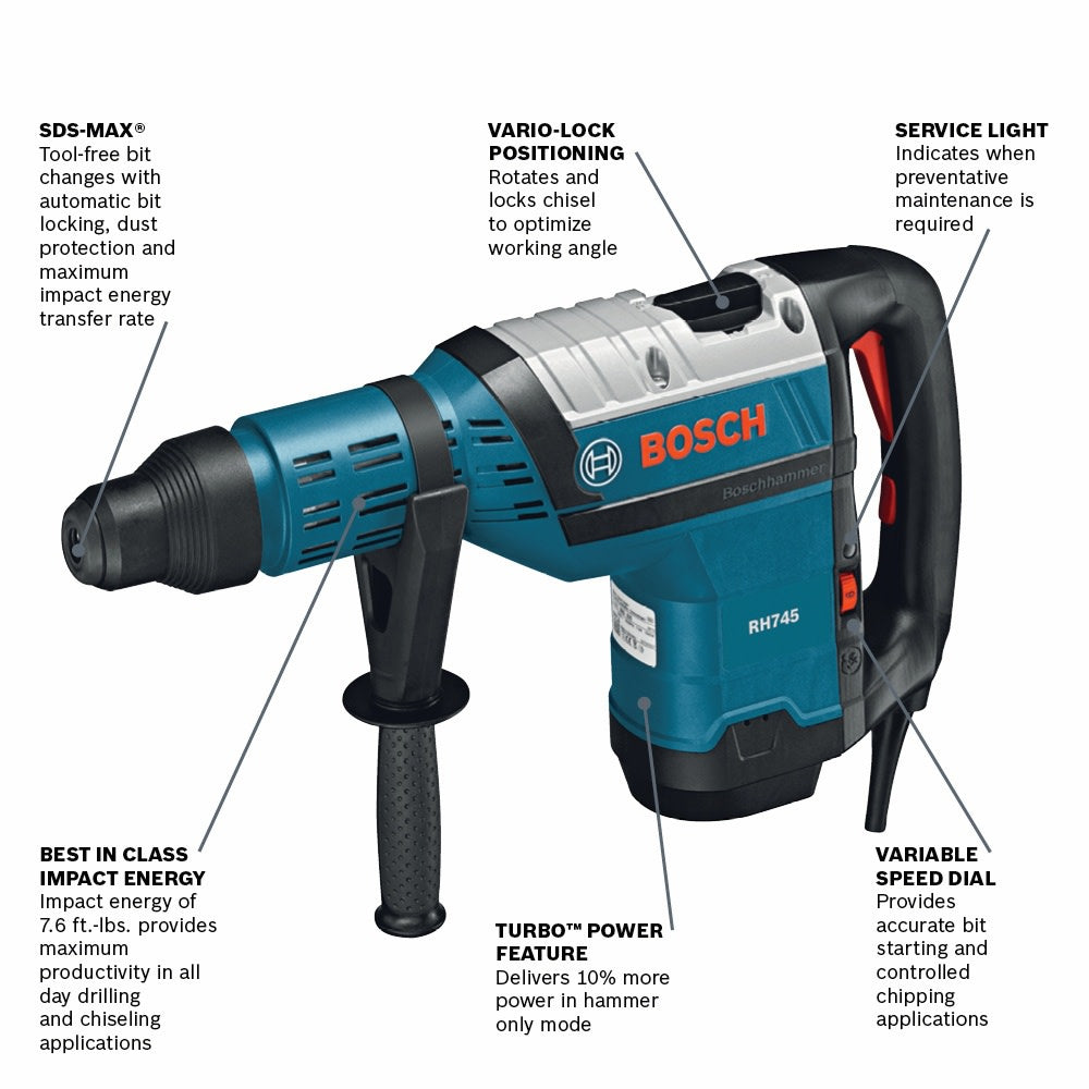 Bosch 1-3/4" SDSmax Combination Hammer RH745