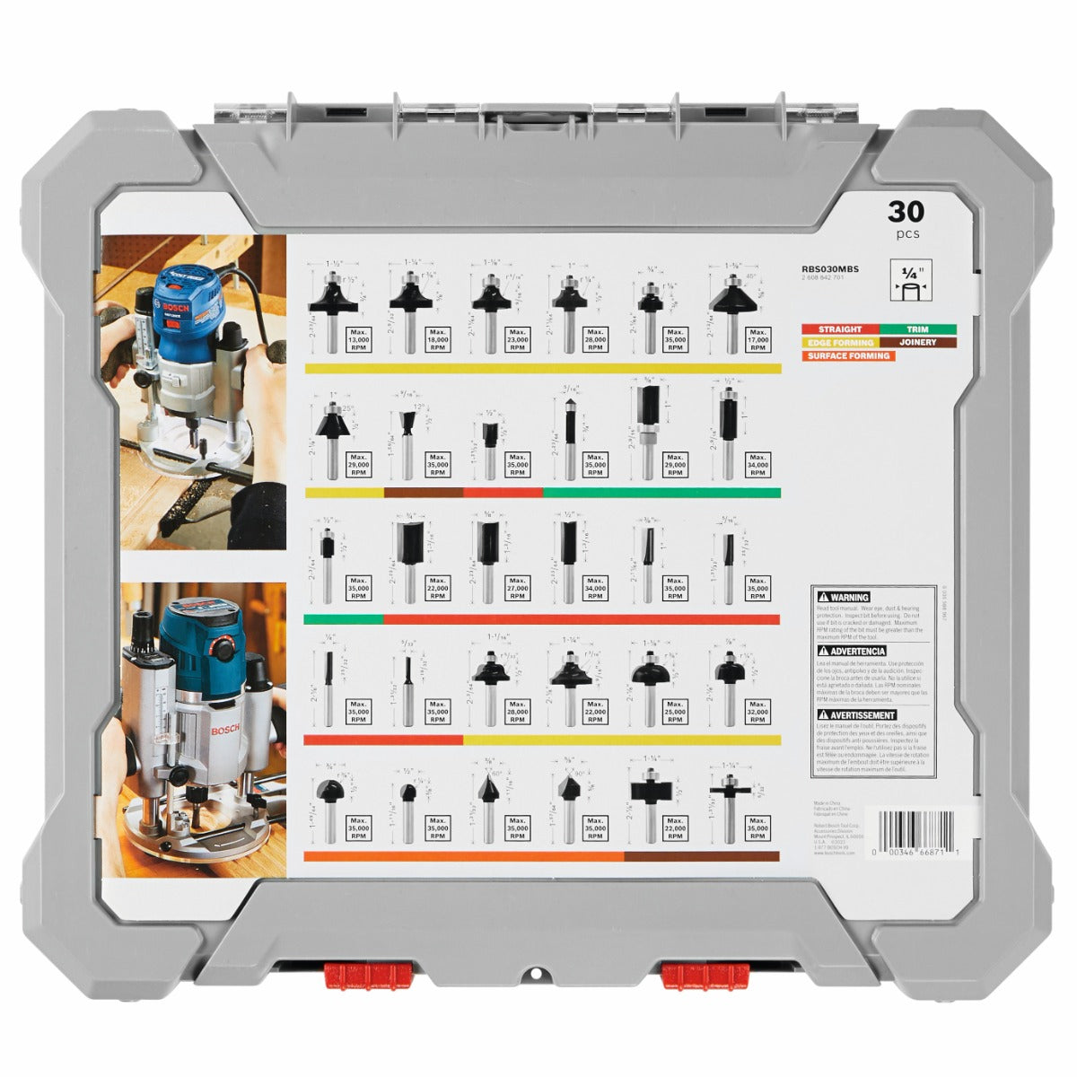 Bosch 30-Piece Carbide-Tipped Wood Router Bit Set