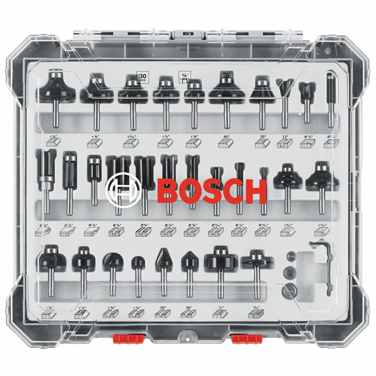 Bosch 30 pc Carbide-Tip Wood Router Bit Set RBS030MBS