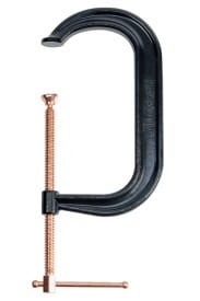 10" Drop Forged Deep Throat C-Clamp W/ Copper Spindle (400 Series)