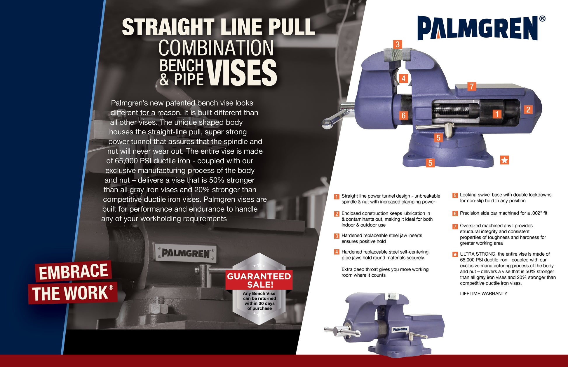 Palmgren 5" Professional Bench Vise 9629785