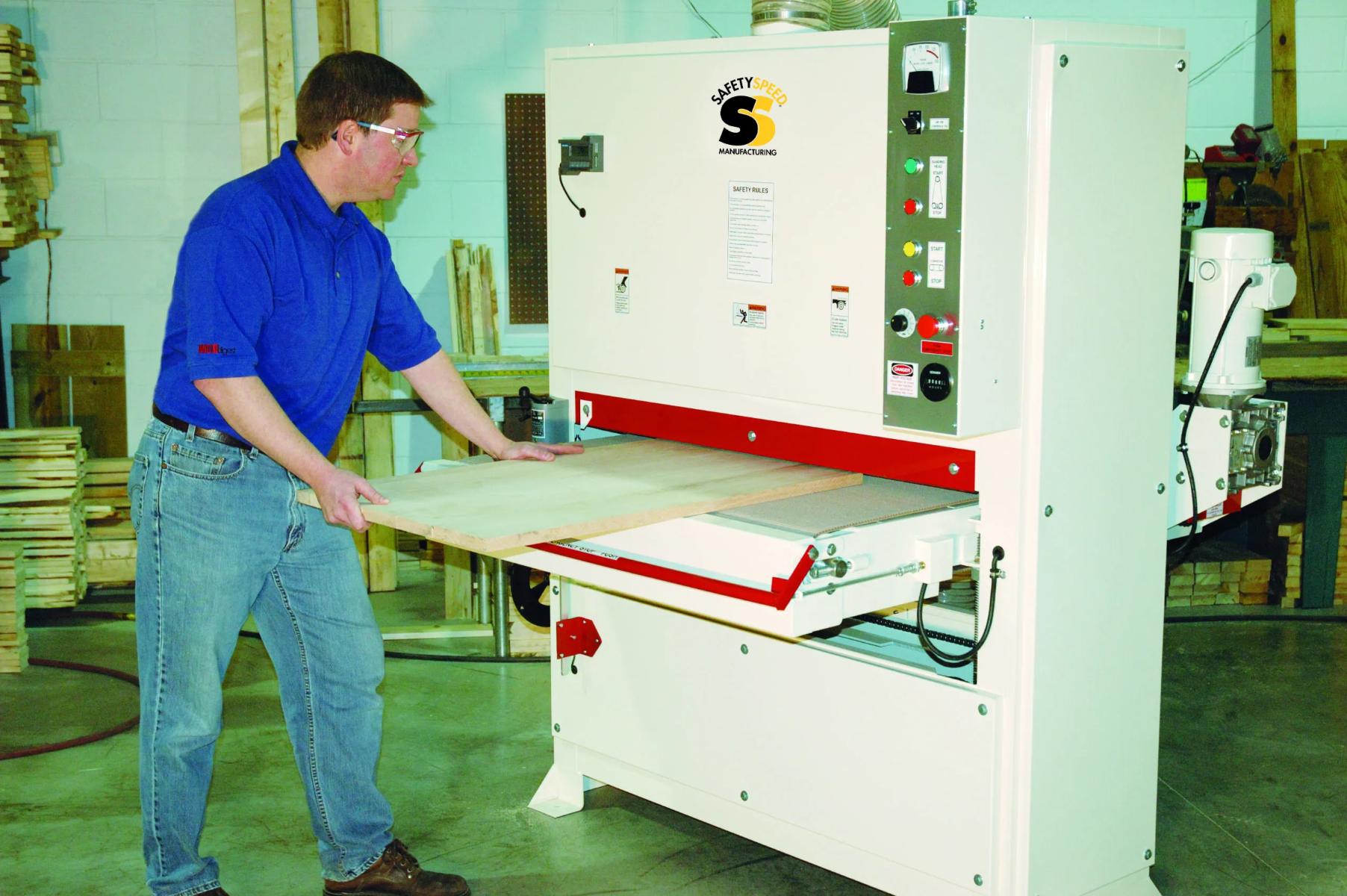 Safety Speed Cut 43" Wide Belt Sander 15HP 3Ph WBS4375203