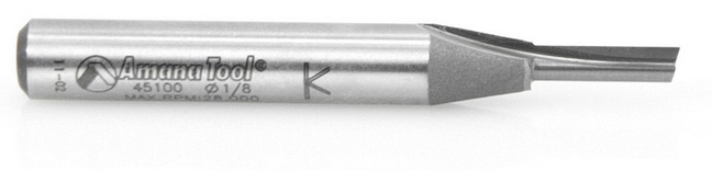 Amana Tool Single Flute 1/8 Dia. 1/4 in Shank 45100