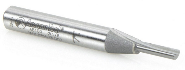 Amana Tool Single Flute 1/8 Dia. 1/4 in Shank 45100