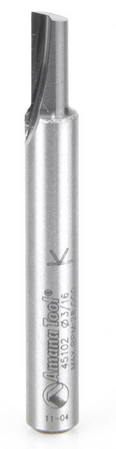 Amana Tool Single Flute 3/16 Dia. 1/4 in Shank 45102