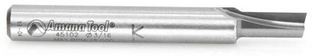 Amana Tool Single Flute 3/16 Dia. 1/4 in Shank 45102