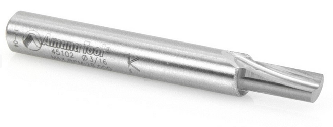 Amana Tool Single Flute 3/16 Dia. 1/4 in Shank 45102