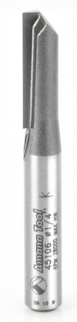 Amana Tool Single Flute 1/4 in Dia. 1/4 in Shank 45106