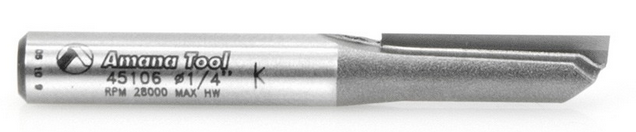 Amana Tool Single Flute 1/4 in Dia. 1/4 in Shank 45106