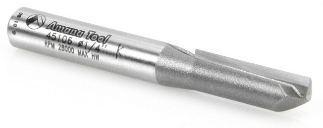 Amana Tool Single Flute 1/4 in Dia. 1/4 in Shank 45106