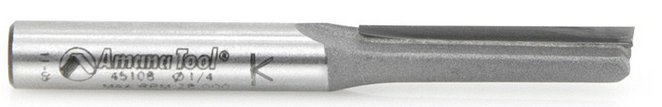Amana Tool Single Flute 1/4 in Dia. 1/4 in Shank 45108