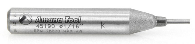 Amana Tool 2 Flute 1/16 Dia. 1/4 in Shank 45190