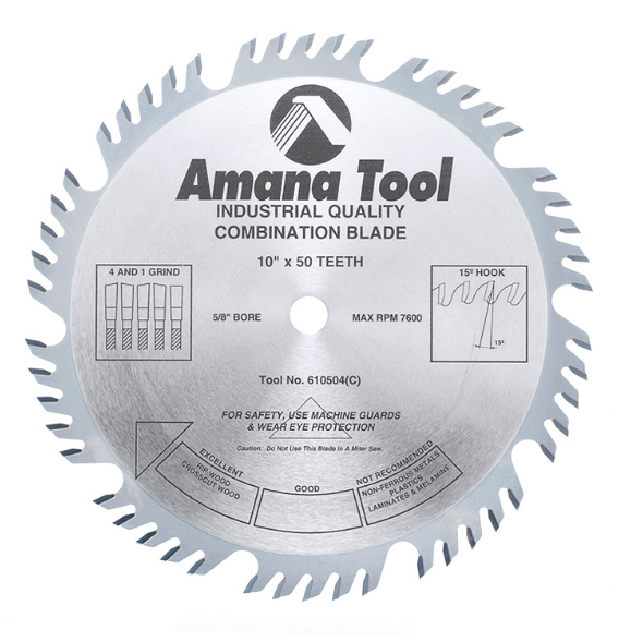 Amana Tool 10 in /50T Combination Grind 610504