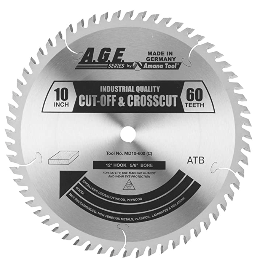 Amana Tool Crosscut 10 in x 60T ATB 5/8 in Bore MD10-600C