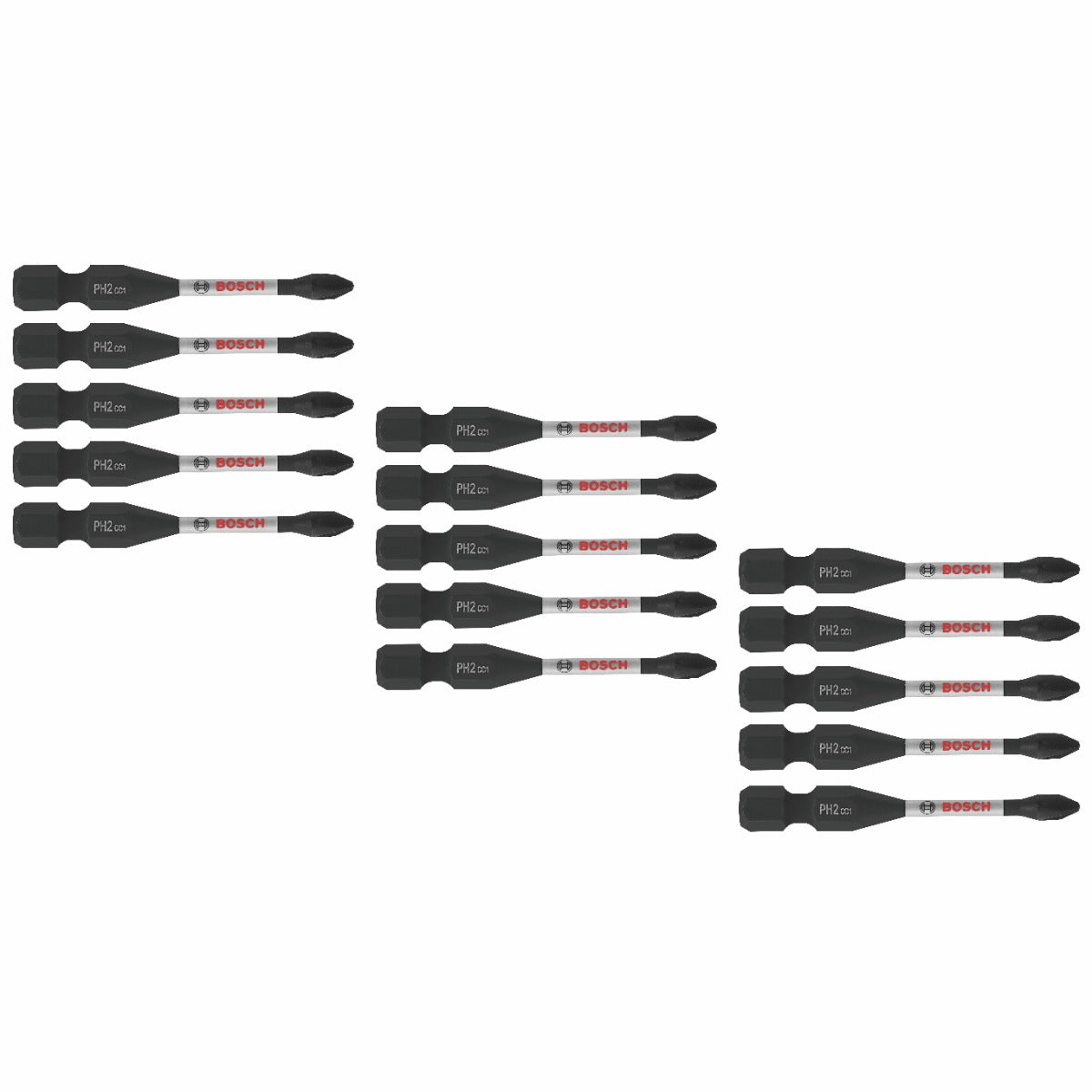 Bosch 15 pc Driven 2" Impact Phillips #2 Power Bits ITDPH2215