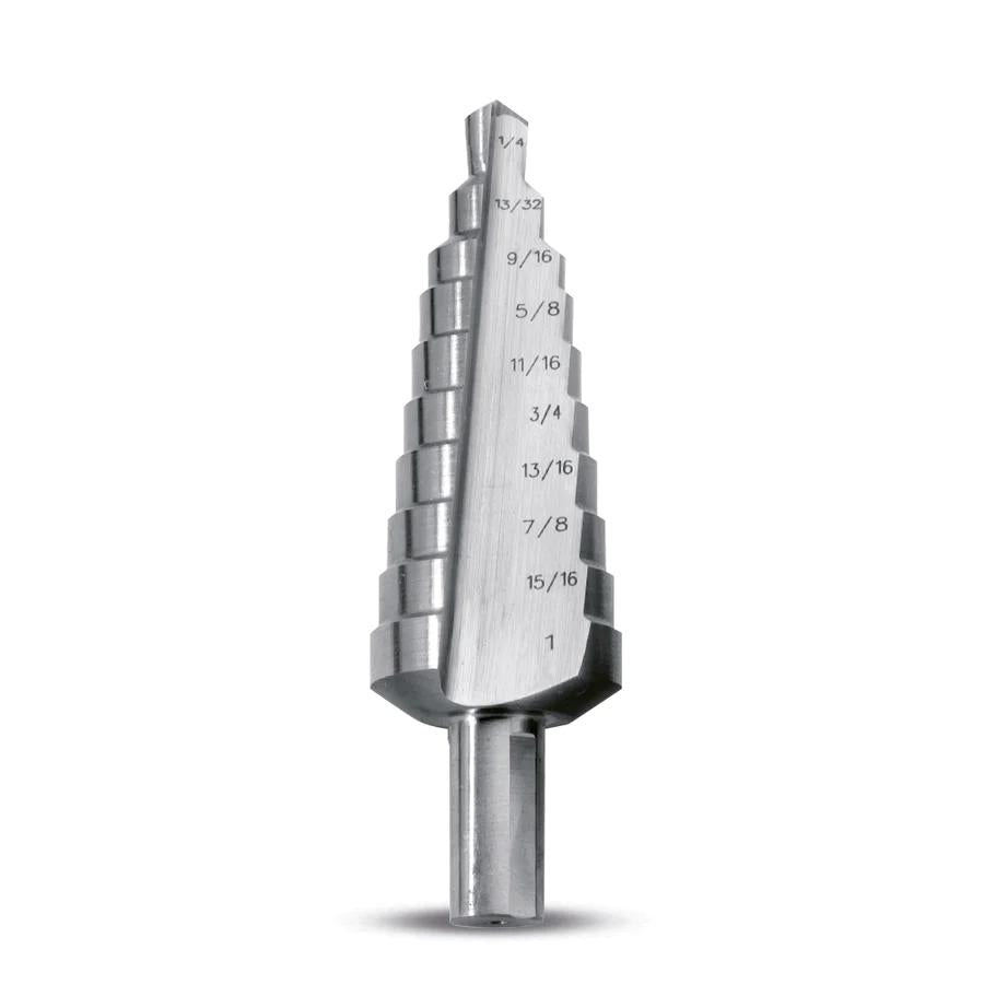 EVSD-10 Evolution Premium Step Drills are made from the same high-quality M2AL as Cyclone Premium Annular Cutters. These tools are heat treated to 68RC, giving them more durability during tough applications.
