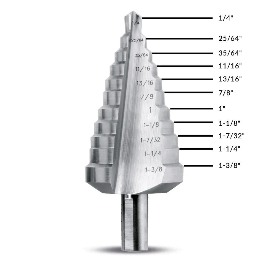 Evolution 1/4 to 1-3/8" Straight Flute Step Drill SD-11