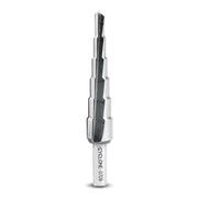 EVSD-6 Evolution Premium Step Drills are made from the same high-quality M2AL as Cyclone Premium Annular Cutters. These tools are heat treated to 68RC, giving them more durability during tough applications.
