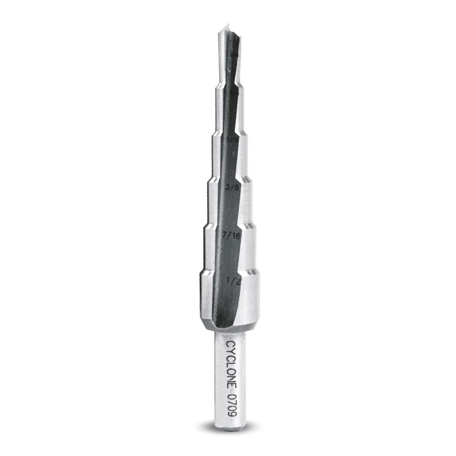 EVSD-6 Evolution Premium Step Drills are made from the same high-quality M2AL as Cyclone Premium Annular Cutters. These tools are heat treated to 68RC, giving them more durability during tough applications.
