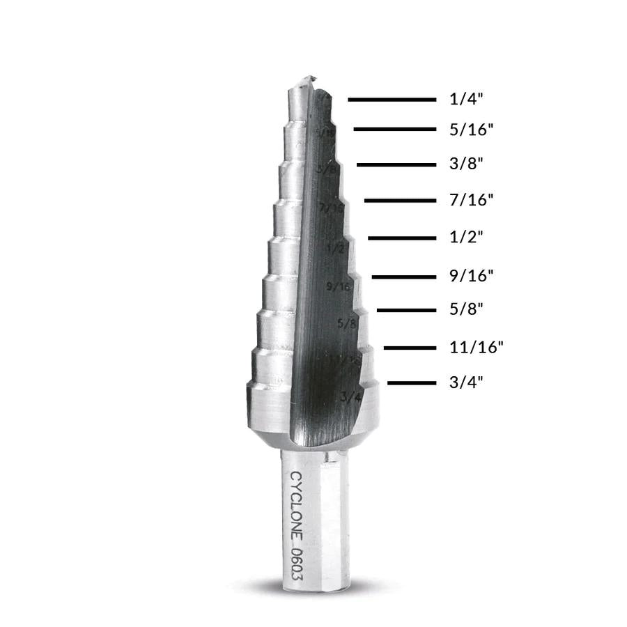 Evolution 1/4 to 3/4" Straight Flute Step Drill SD-9
