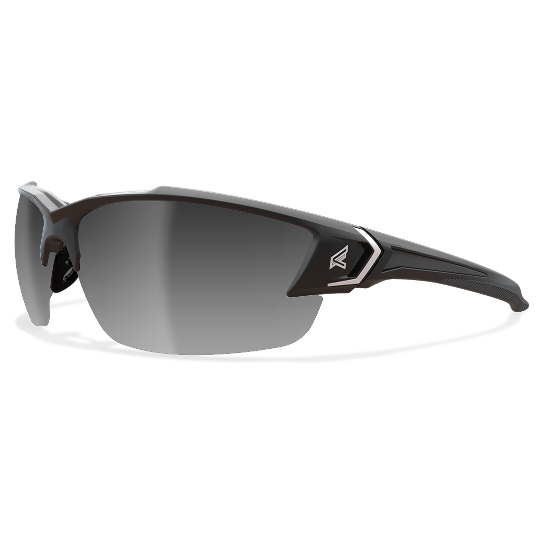 Edge Eyewear Khor G2 Safety Glasses, Black Frame, Silver Mirror Lens SDK117-G2