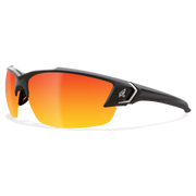 Edge Eyewear Khor G2 Safety Glasses, Black Frame, Aqua Precision Red Mirror Lens SDKAP119-G2