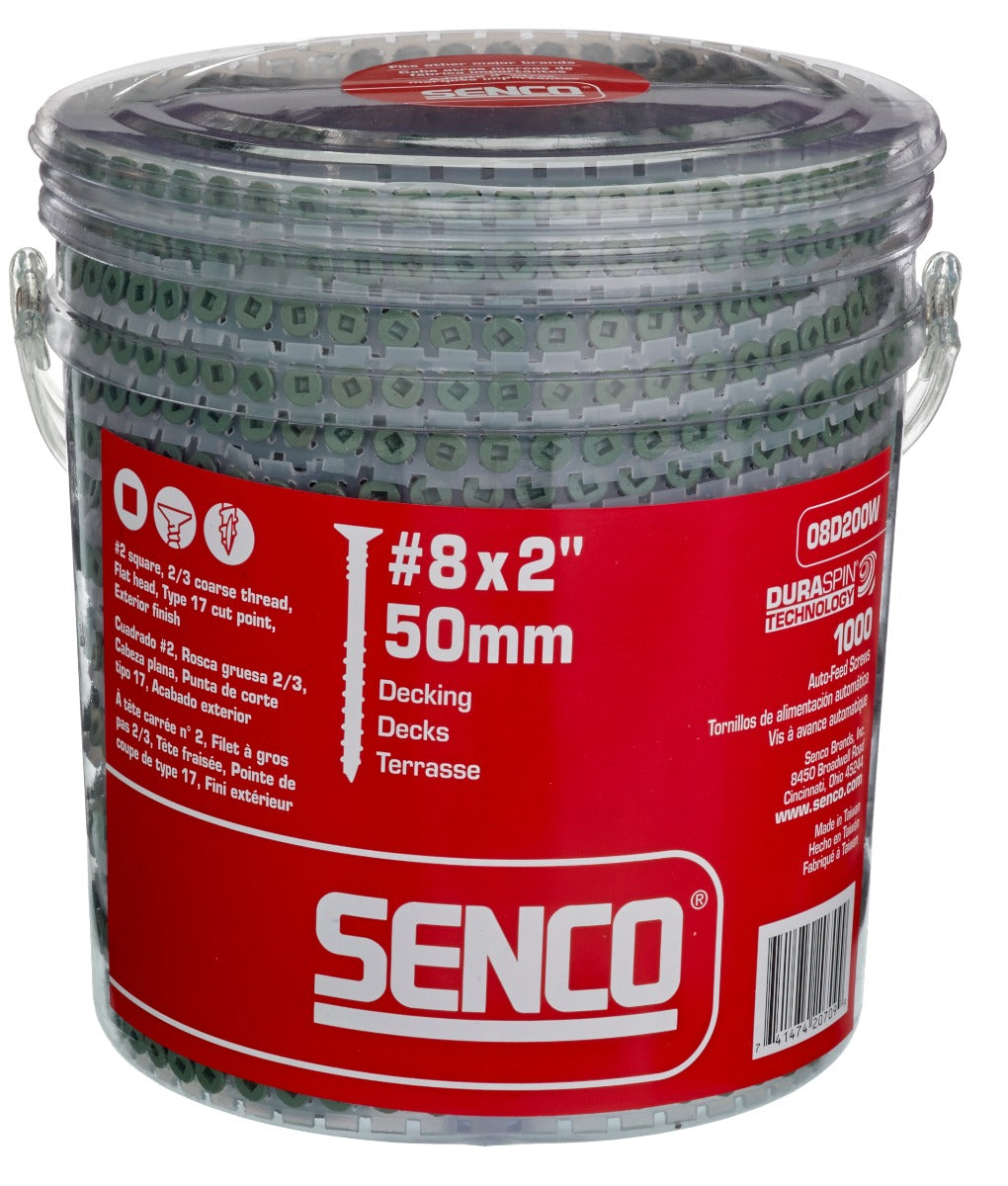 Senco no.8x2in WX3 no.2Sq Flat 17 Cut  DuraSpin Composite Decking Screws 08D200W