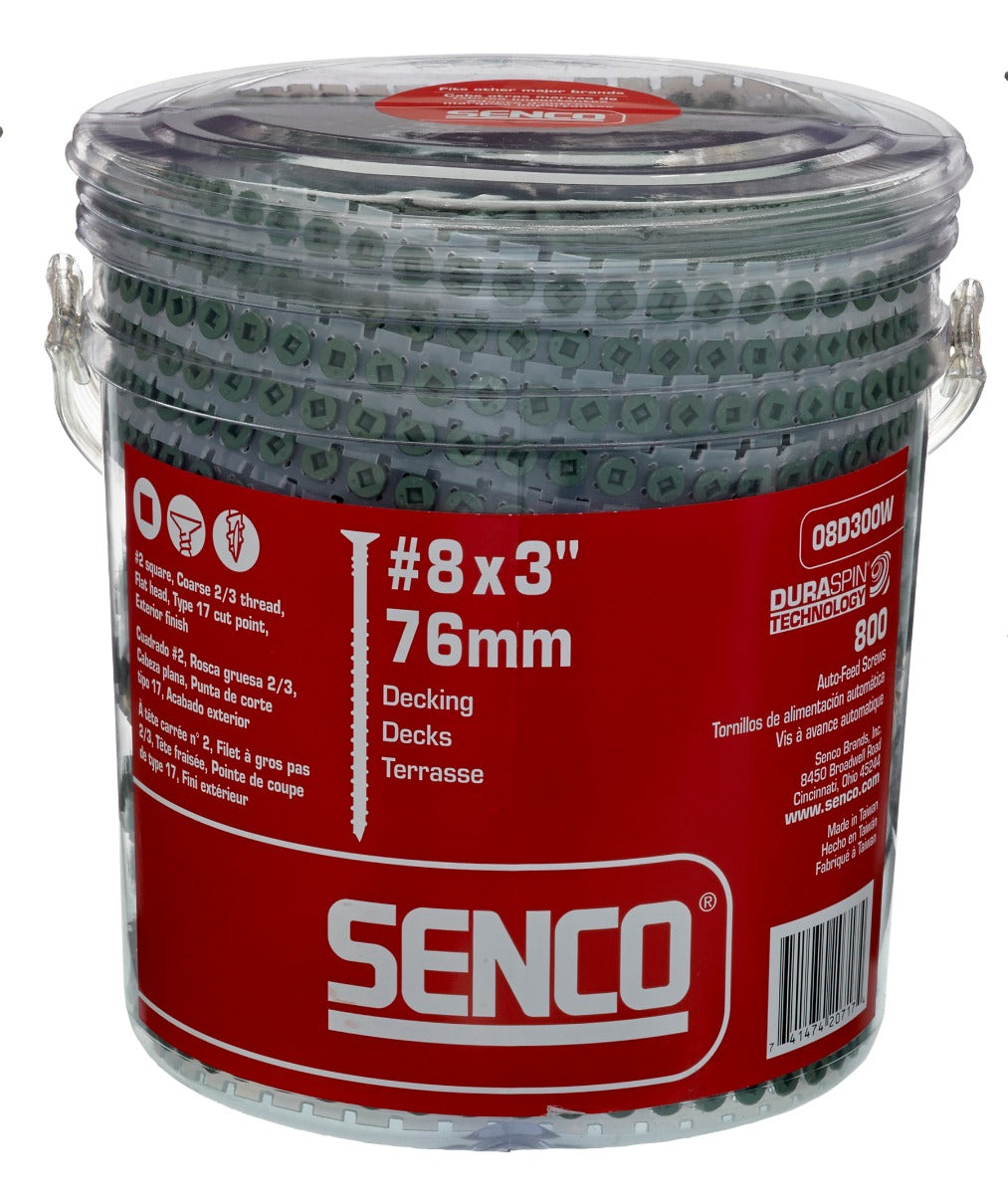 Senco no.8x3in WX3 no.2Sq Flat 17 Cut  DuraSpin Composite Decking Screws 08D300W