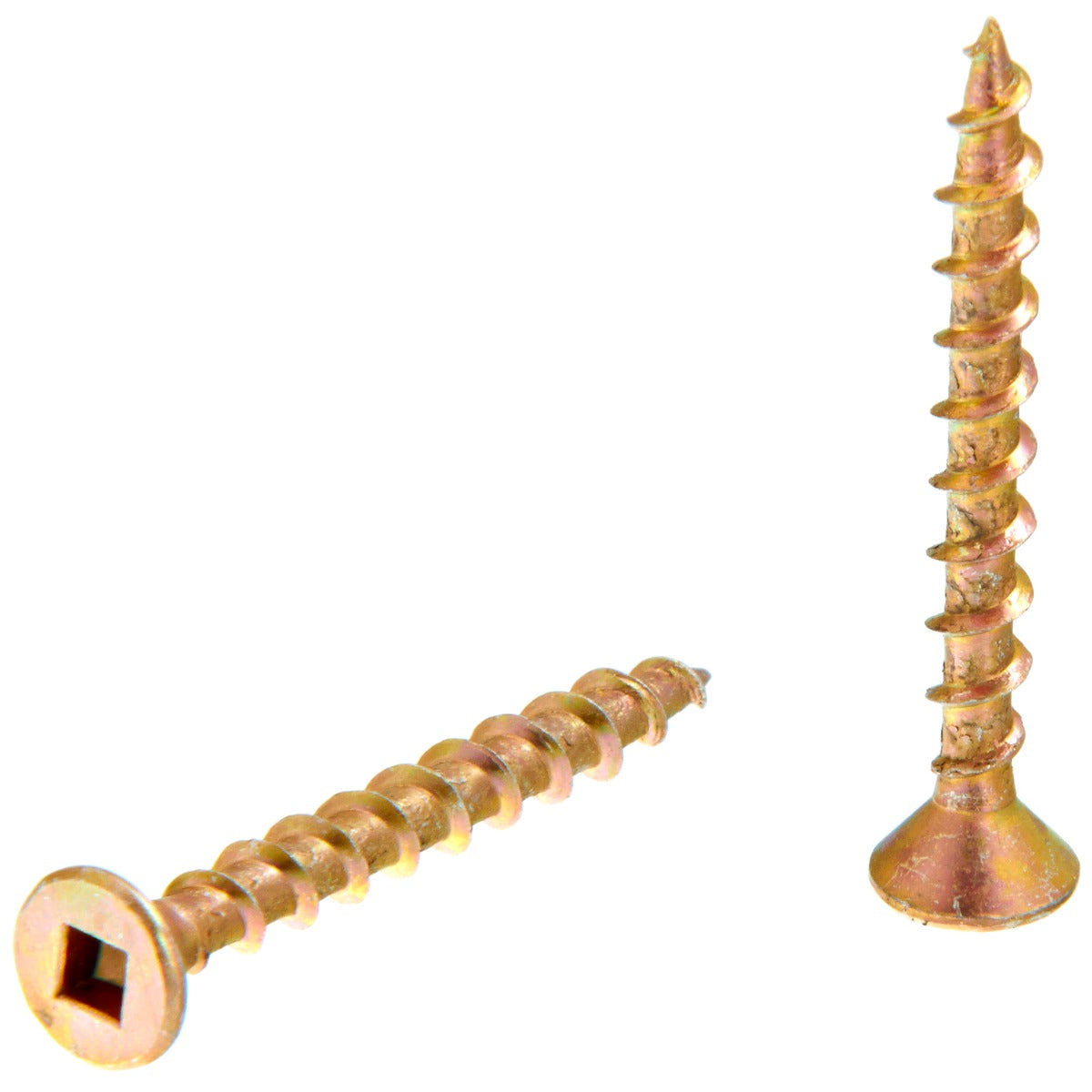 Senco no.8x1-1/2in Ylw Zinc no.2Sq Flat DuraSpin Wood to Wood Screws 08F150Y