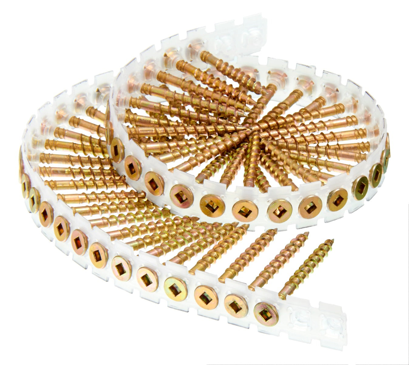 Senco no.8x1-3/4in Ylw Zinc no.2Sq Flat DuraSpin Wood to Wood Screws 08F175Y