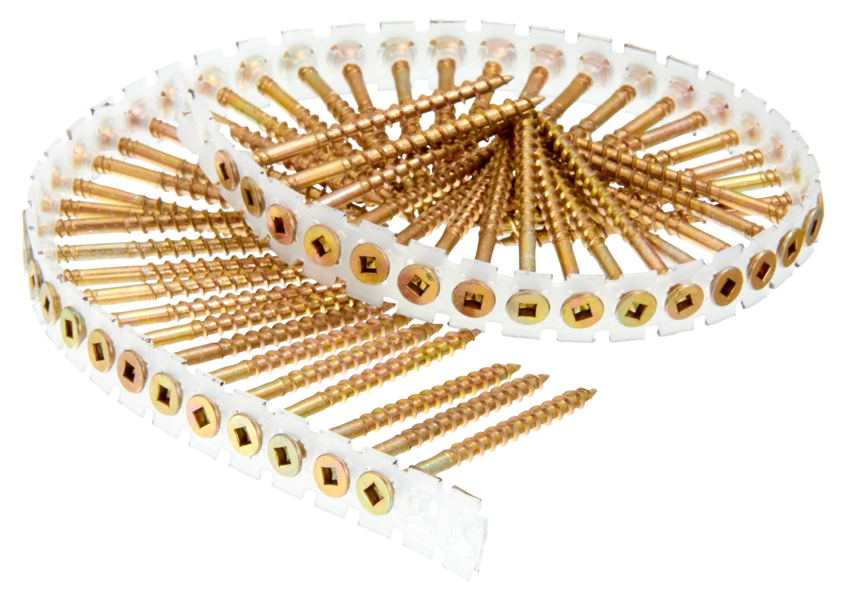 Senco no.8x2-1/2in Ylw Zinc no.2Sq Flat DuraSpin Wood to Wood Screws 08F250Y