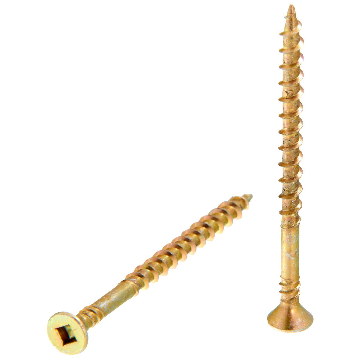 Senco no.8x2-1/2in Ylw Zinc no.2Sq Flat DuraSpin Wood to Wood Screws 08F250Y