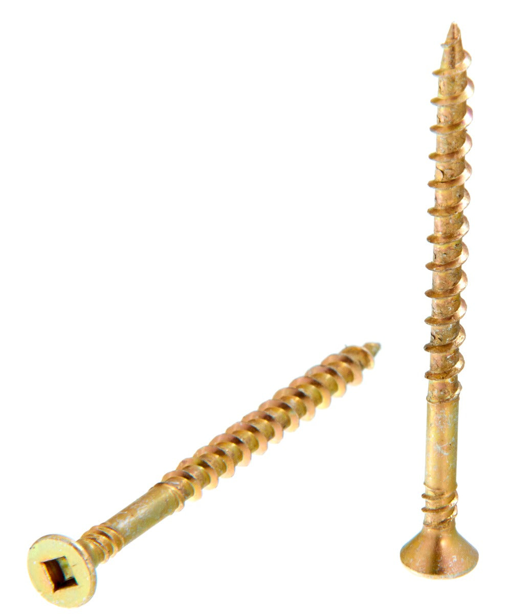 Senco no.8x3in Ylw Zinc no.2Sq Flat Shrp DuraSpin Wood to Wood Screws 08F300Y