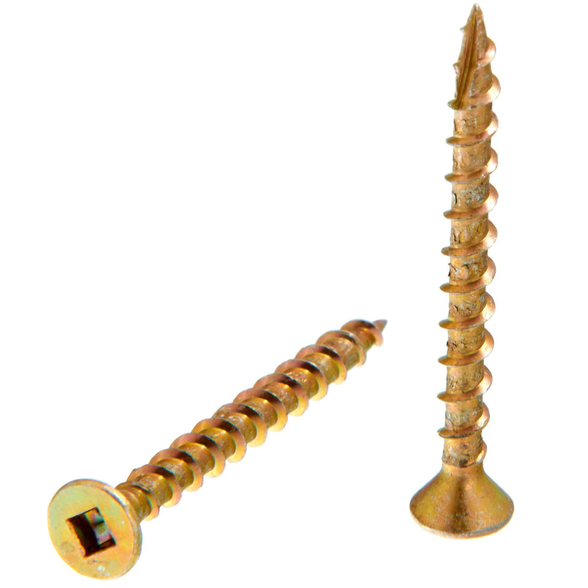 Senco no.8x1-3/4in Ylw Zinc no.2Sq Flat DuraSpin Wood to Wood Screws 08L175YB
