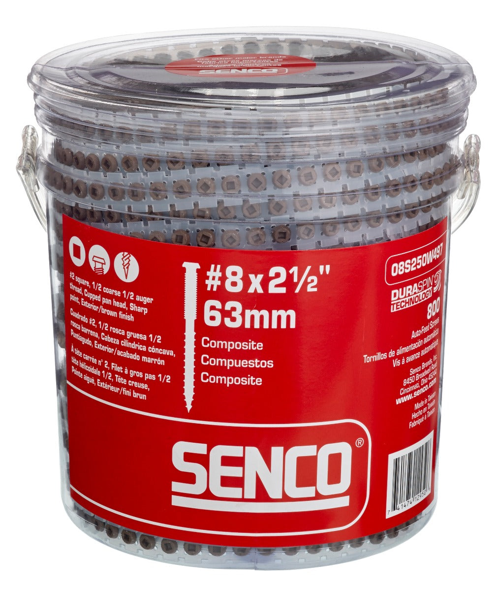 Senco no.8x 2 1/2in cup head no.2 DuraSpin Composite Decking Screws 08S250W497