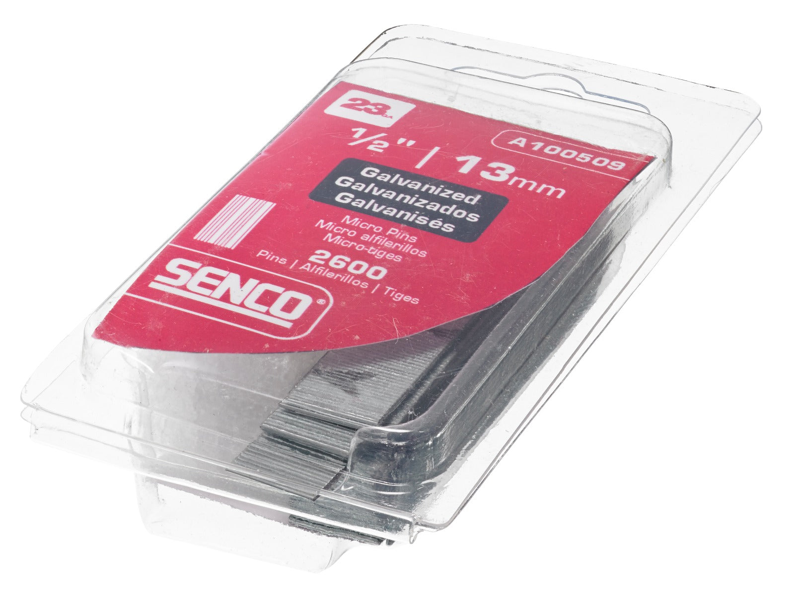 Senco 23 Ga. Clamshell Pack  Straight Strip 1/2in Micro Pins A100509