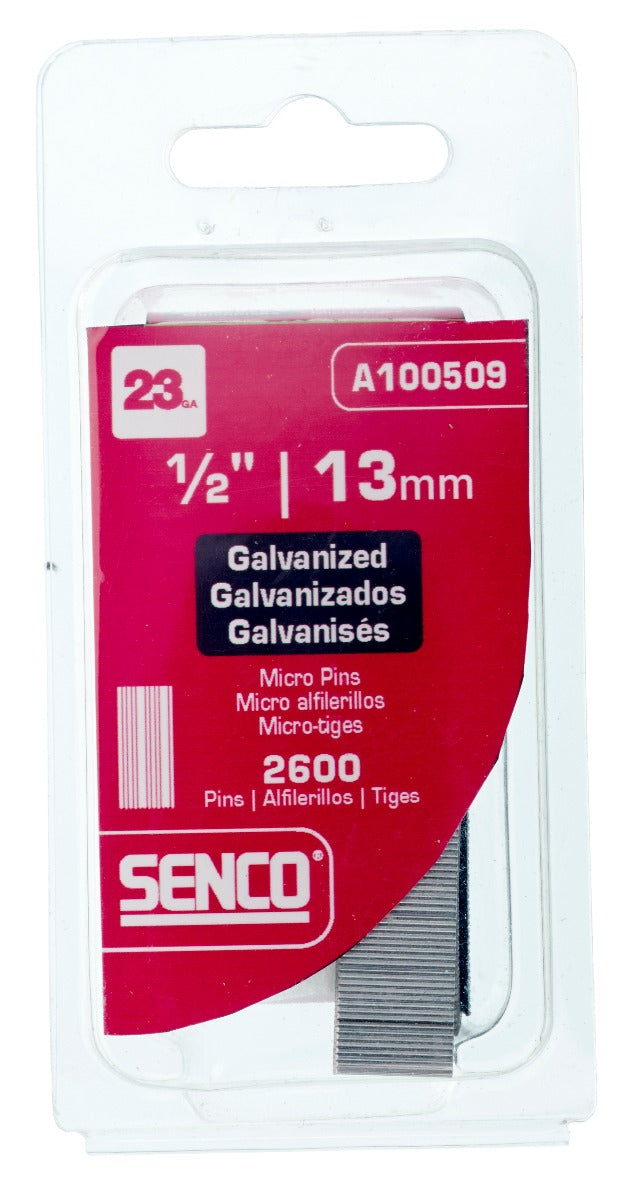 Senco 23 Ga. Clamshell Pack  Straight Strip 1/2in Micro Pins A100509