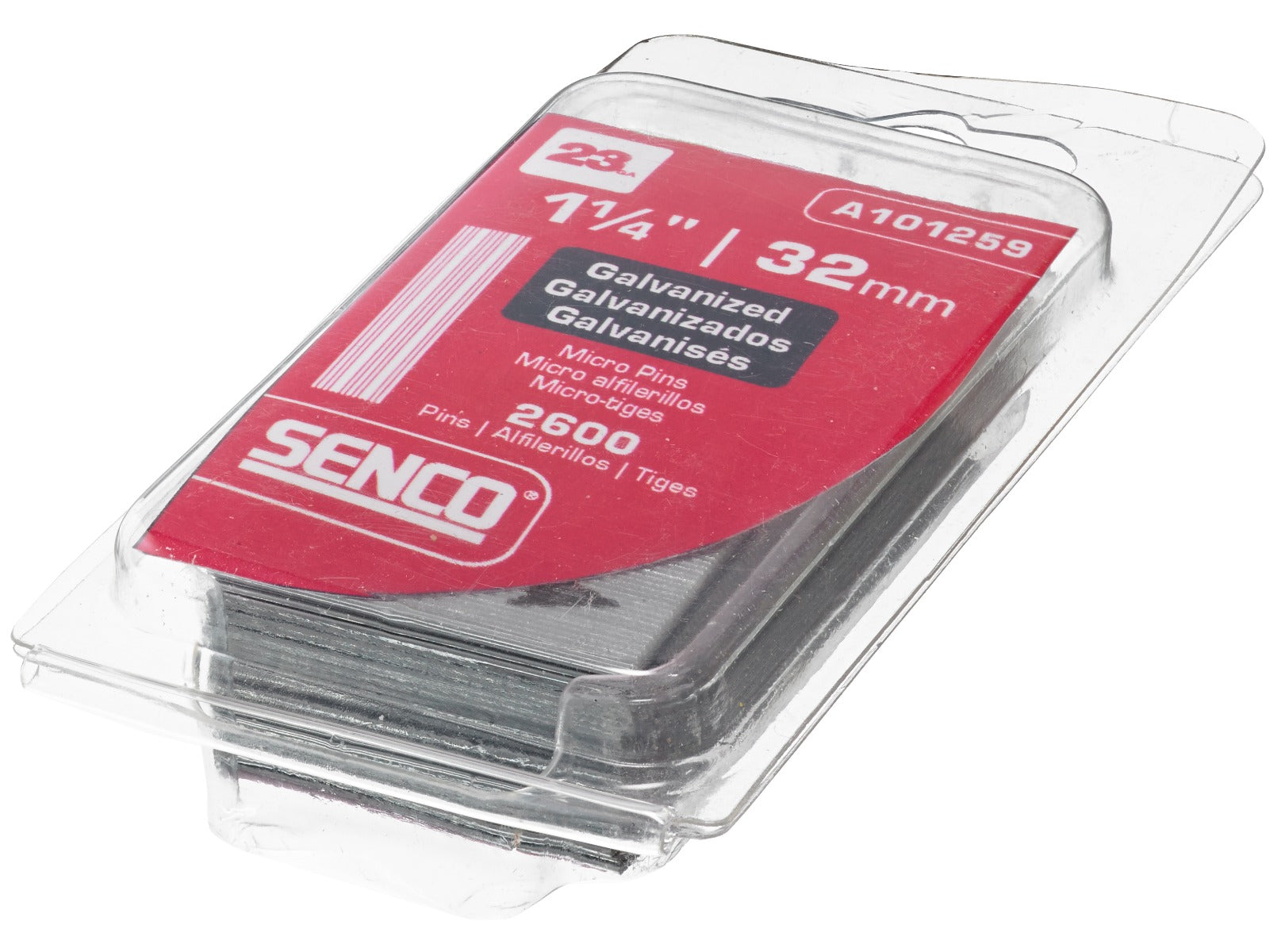 Senco 23 Ga. Clamshell Pack, Straight Strip 1/4  Micro Pins A101259