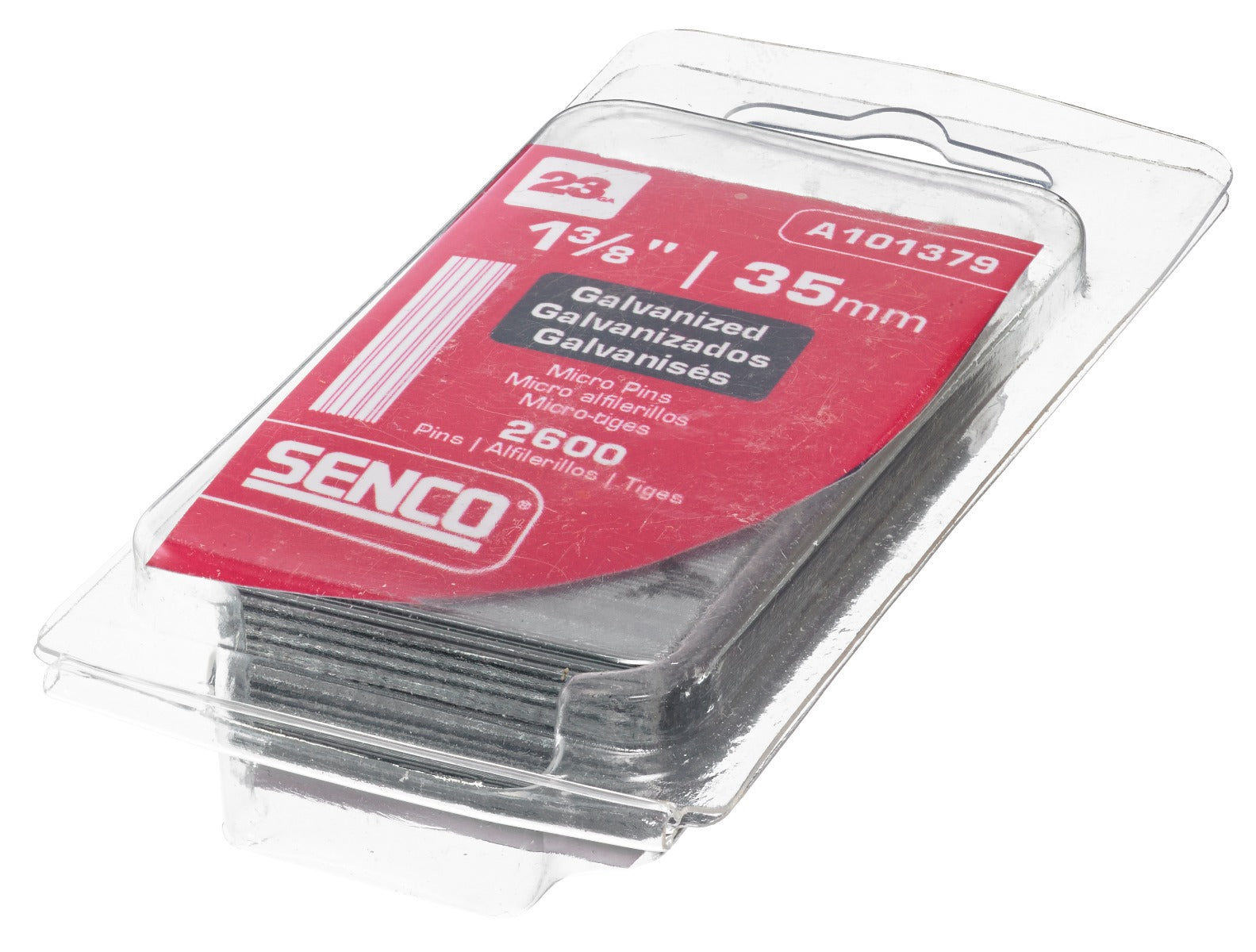 Senco 23Ga. Clamshell Pack, Straight Strip 3/8in Micro Pins A101379
